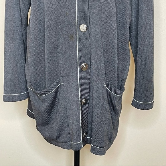 DINO Valiano Vintage Gray Longline Knit Cardigan US 10 - Picture 5 of 8
